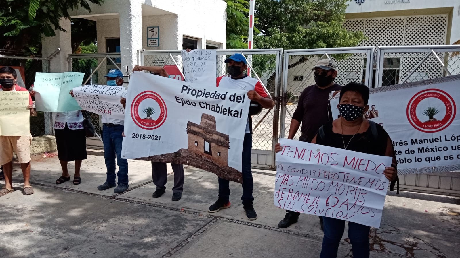 Ejidatarios de Chablekal bloquean entrada del INAH en Yucatán 